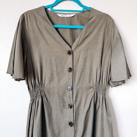 Elsie & Zoey Short Sleeve Mini Green Dress Size Large - Picture 2 of 6